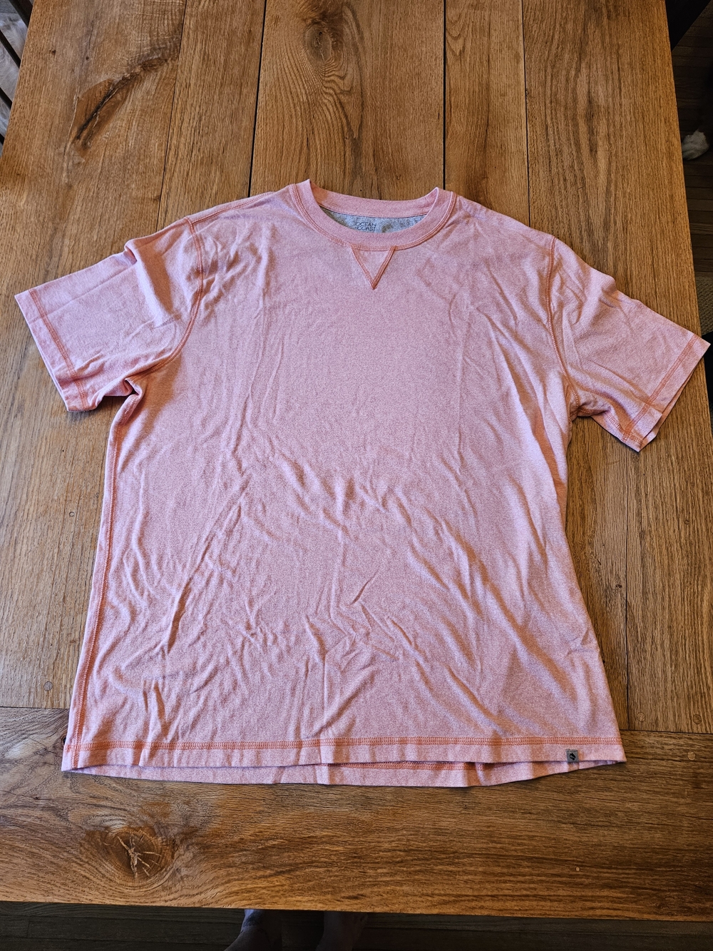 Ocean + Coast Men's Casual Peach Crewneck T-Shirt